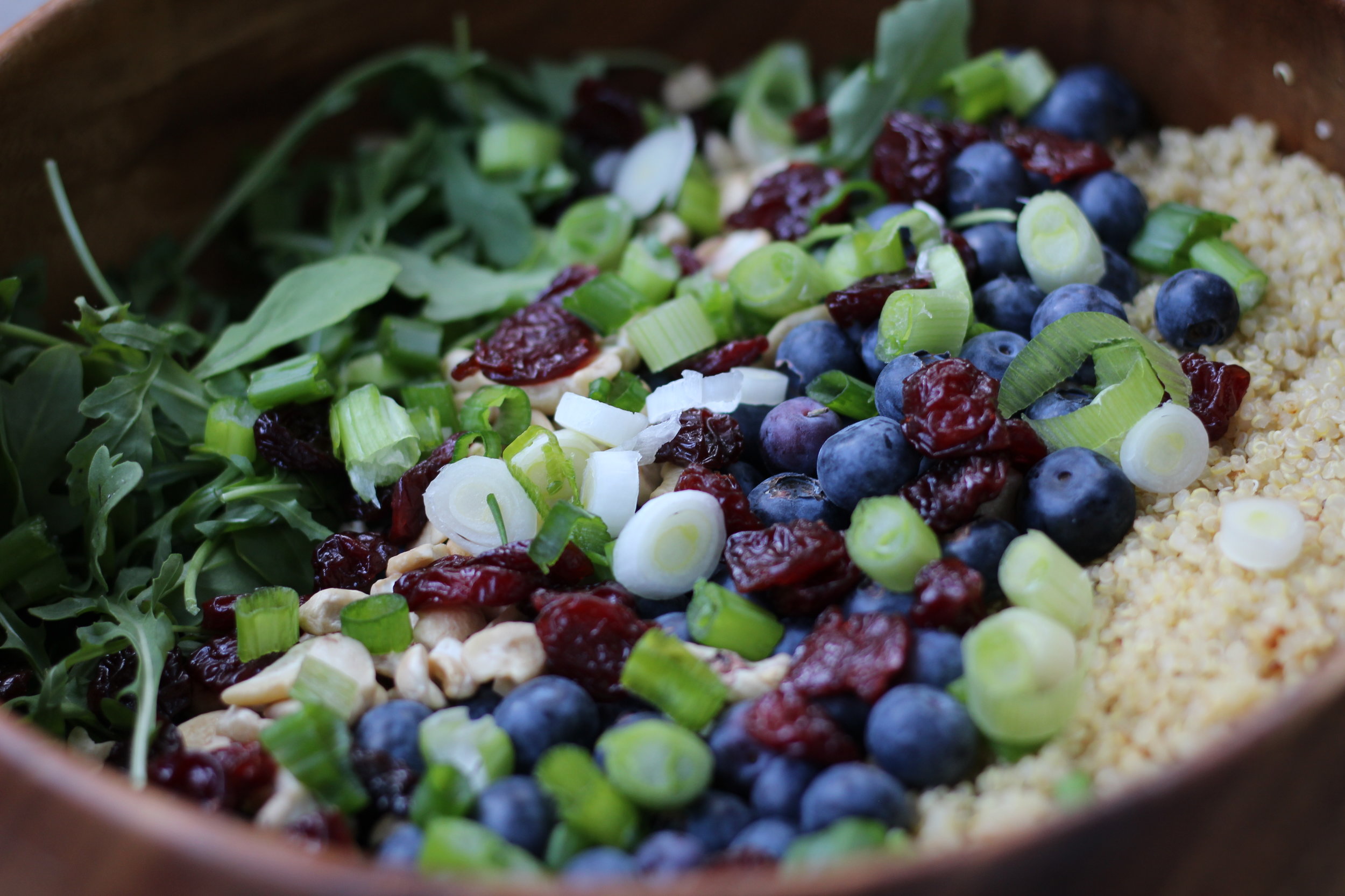 Blueberry Quinoa Salad with Maple Ginger Dressing